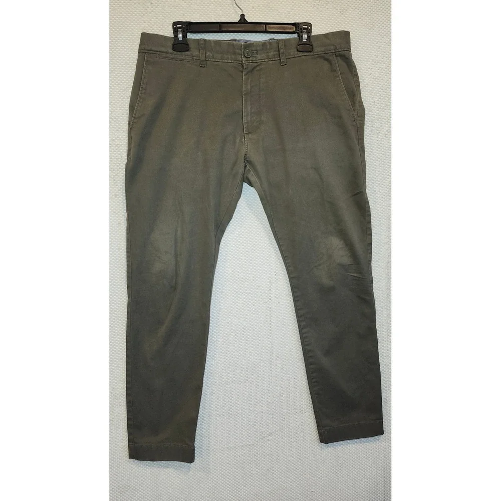 J.Crew 484 Slim Fit Stretch Chino Pants Olive Green Mens 34x28 AB613